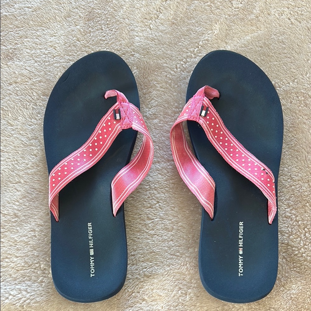 Tommy Hilfiger Pink and Blue Sandals with Braided Straps